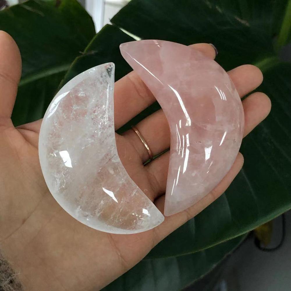 Carved Crescent Moon Crystals - MystiqAmber