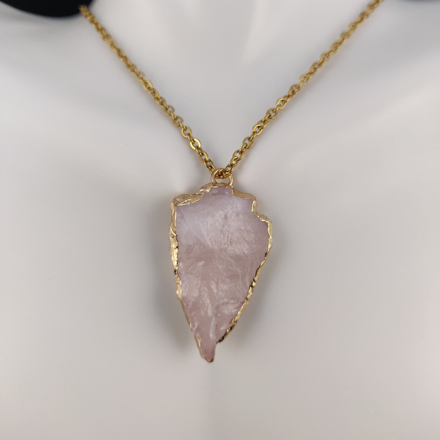 Rose Quartz Arrowhead Necklace