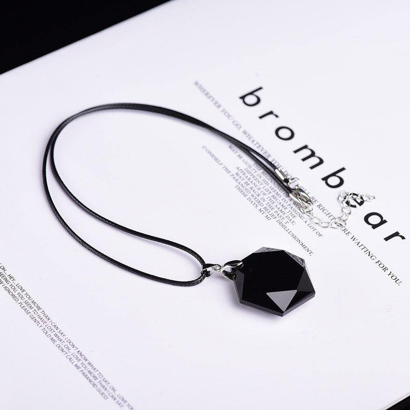 Obsidian Hexagram Necklace - MystiqAmber