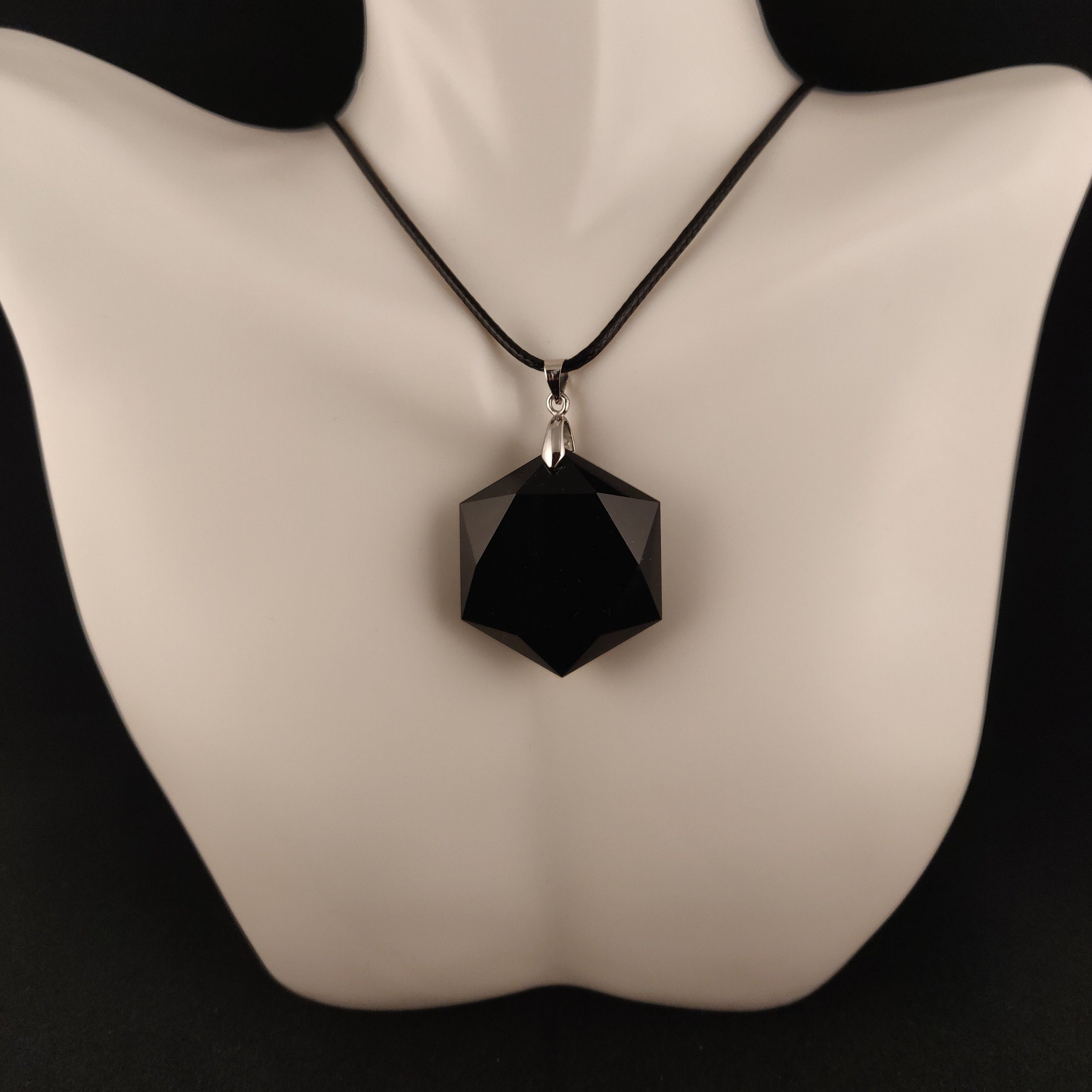 Obsidian shop hexagon necklace