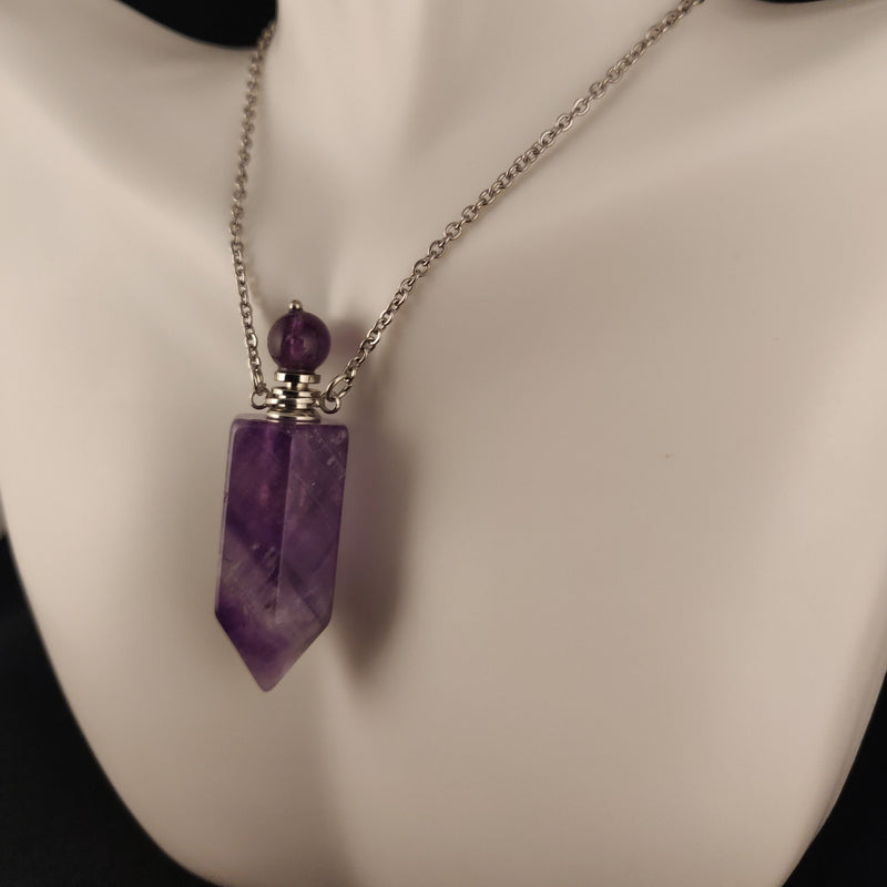 Crystal Essential Oil Vial Necklaces