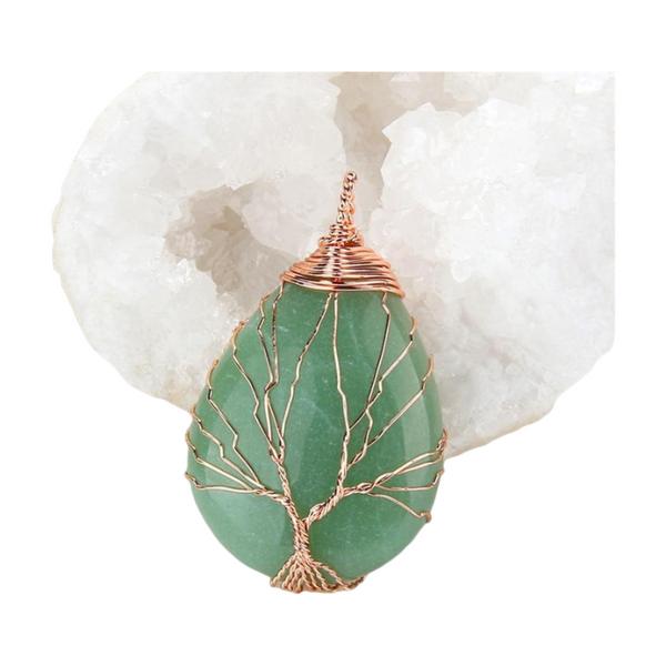 Aventurine Teardrop Pendant Necklace - MystiqAmber