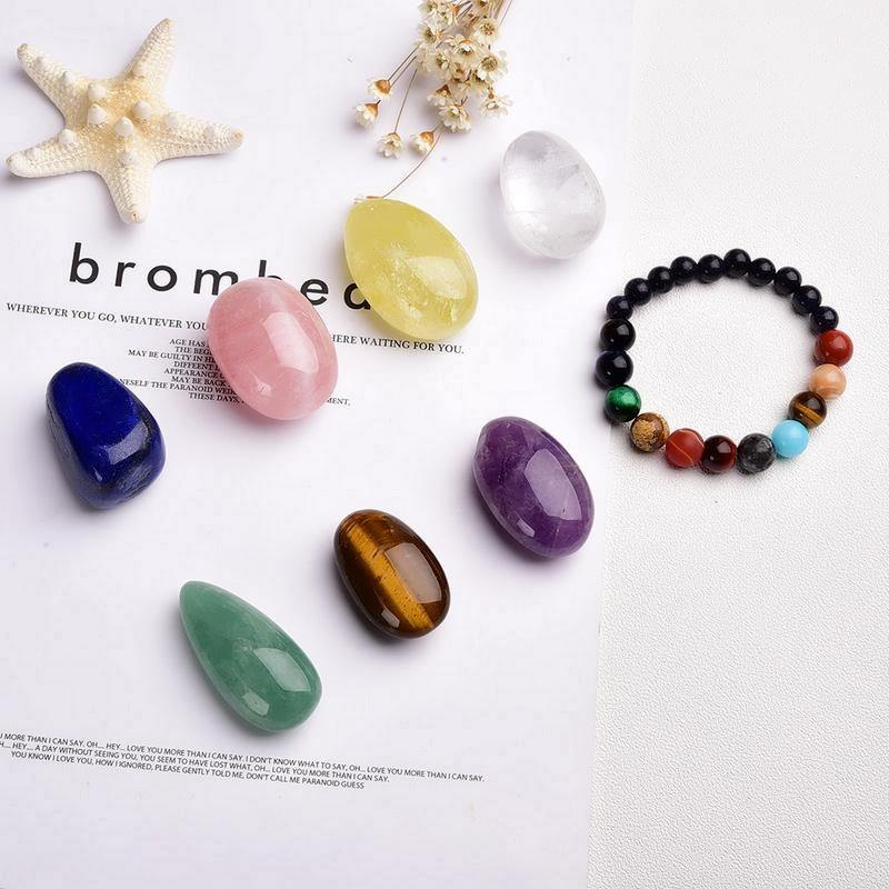 8-Piece Polished Crystal Set with Free Chakra Bracelet - MystiqAmber