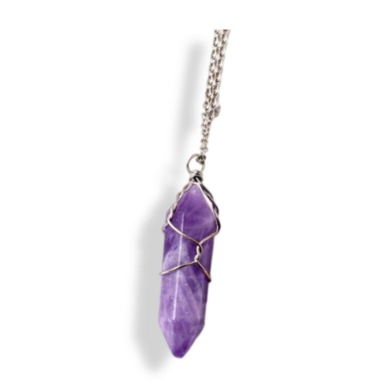 Wrapped Crystal Necklace - MystiqAmber
