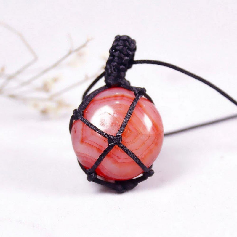 Wrapped Laguna Agate Pendant - MystiqAmber
